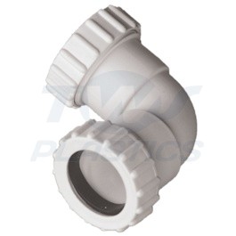 Compression Waste Pipe 32mm 90 degree Knuckle Bend White