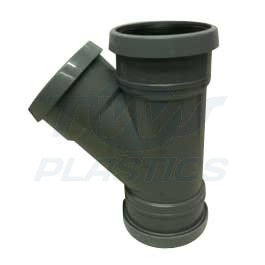 110mm Soil 45 Degree Branch Triple Socket available in black, grey and white