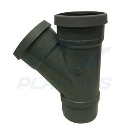 110mm Soil 45 Degree Branch Double Socket available in black, grey and white