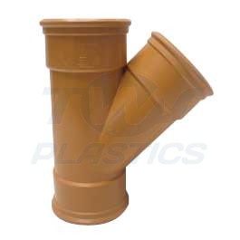 110mm Underground Drainage 45 Degree Triple Socket Branch