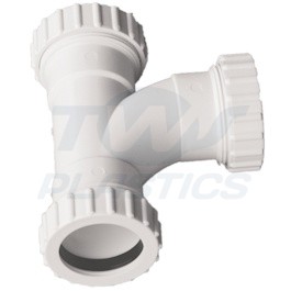 Compression Waste Pipe 32mm 90 degree Swept Tee White